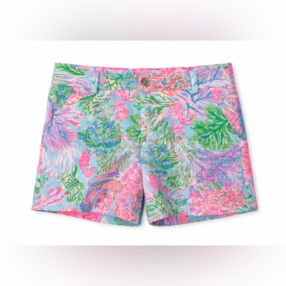 Lilly Pulitzer Tropical Print Shorts Preppy Resort Coastal High Rise- Size 6